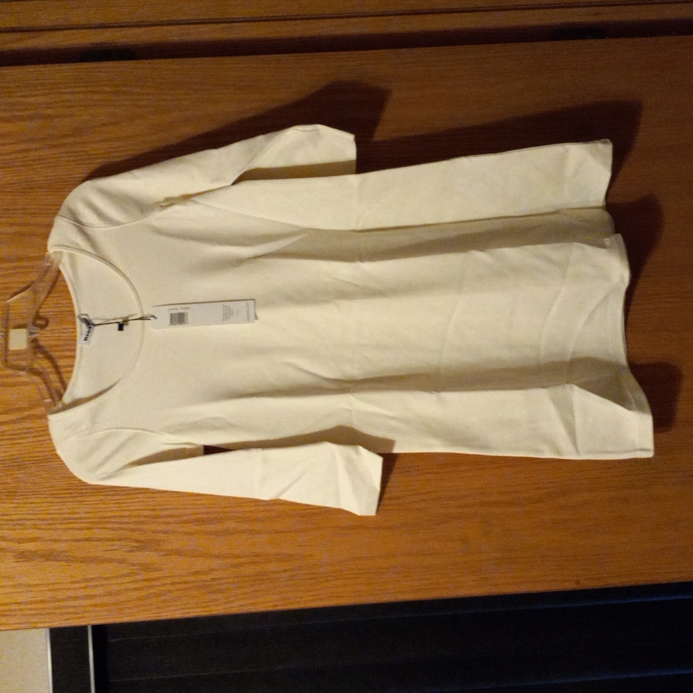 Womens Marie hell Unleash tunic Jersey Ponte Shirt off white rayon/nylon/lycra